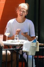 DAPHNE GROENEVELD Showing Engagement Ring Out in West Village 08/03/2020