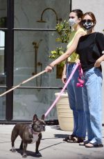 DELILAH and AMELIA HAMLIN Out with Their Dogs in Los Angeles 08/10/2020