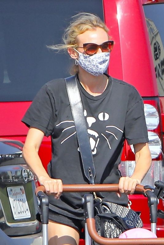 DIANE KRUGER Shopping at Farmers Market in Los Angeles 08/28/2020