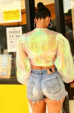 DRAYA MICHELE in Denim Shorts Out for Coffee in Hollywood 08/15/2020