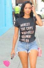 DRAYA MICHELE in Denim Shorts Out in Los Angeles 08/21/2020