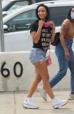 DRAYA MICHELE in Denim Shorts Out in Los Angeles 08/21/2020