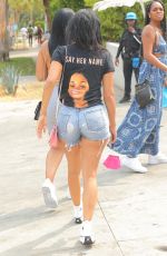 DRAYA MICHELE in Denim Shorts Out in Los Angeles 08/21/2020