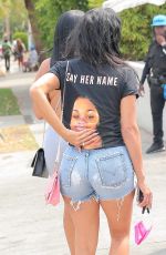 DRAYA MICHELE in Denim Shorts Out in Los Angeles 08/21/2020