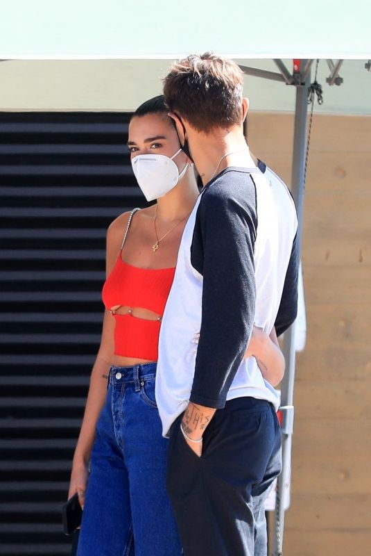 DUA LIPA and Anwar Hadid at Nobu in Malibu 08/30/2020