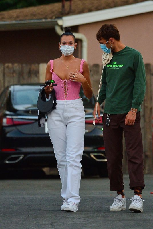 DUA LIPA and Anwar Hadid Out for Dinner in Los Angeles 08/20/2020