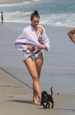 DUA LIPA in Bikini and Anwar Hadid Out with Their Dog at a Beach in Malibu 08/25/2020