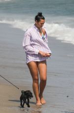 DUA LIPA in Bikini and Anwar Hadid Out with Their Dog at a Beach in Malibu 08/25/2020