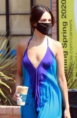 EIZA GONZALEZ in a Blue Jumpsuit at Alfred Coffee in Los Angeles 08/19/2020