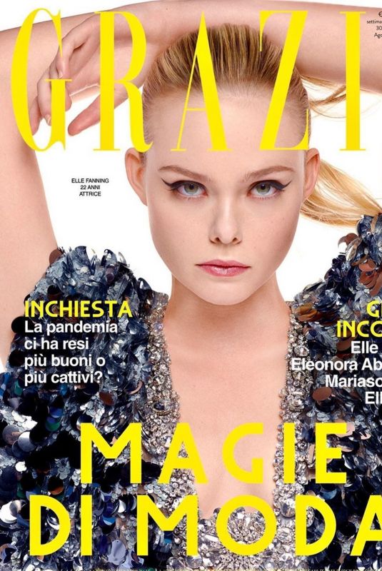 ELLE FANNING on the Cover of Grazia Magazine, Italy August 2020