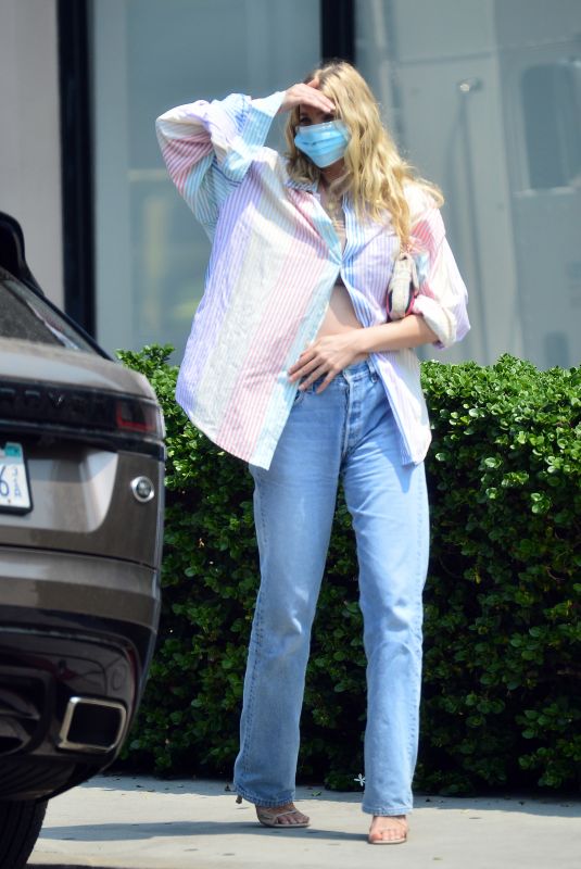 ELSA HOSK in DEnim Out in Los Angeles 08/21/2020