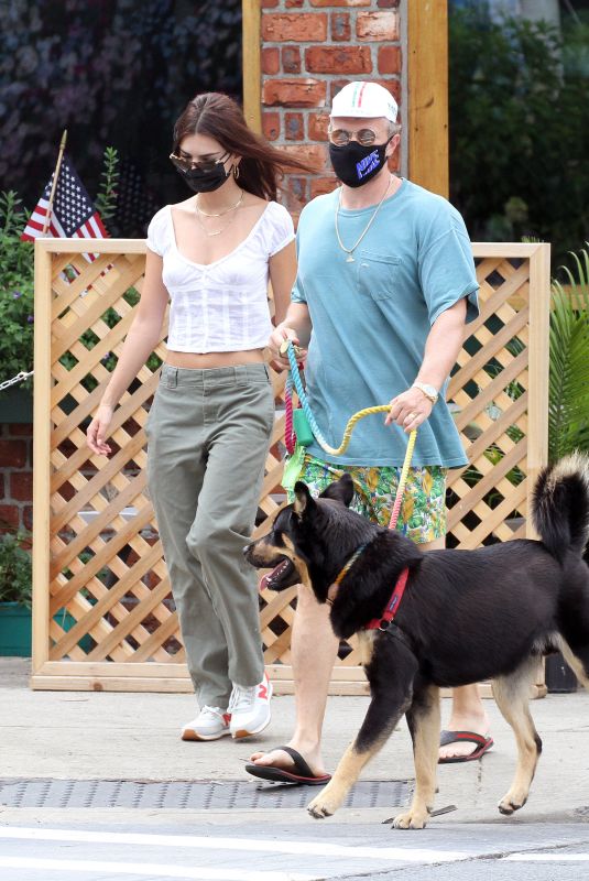 EMILY RATAJKOWSKI and Sebastian Bear McClard Out with Their Dog in New York 08/06/2020