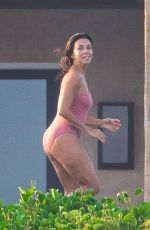 EVA LONGORIA in a Pink Swimsuit in Cabo San Lucas 08/27/2020