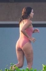 EVA LONGORIA in a Pink Swimsuit in Cabo San Lucas 08/27/2020