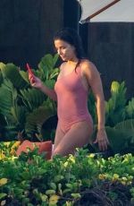 EVA LONGORIA in a Pink Swimsuit in Cabo San Lucas 08/27/2020