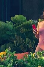EVA LONGORIA in a Pink Swimsuit in Cabo San Lucas 08/27/2020