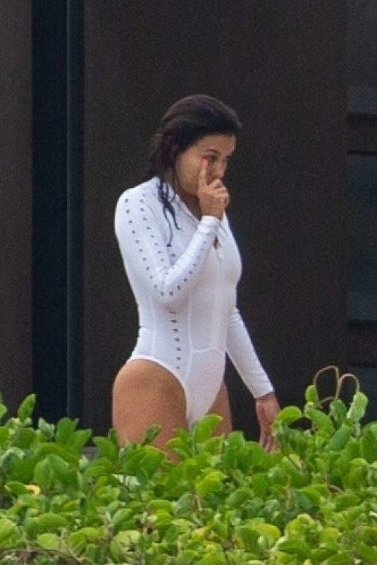 EVA LONGORIA in a White Swimsuit in Cabo San Lucas 08/25/2020