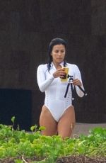 EVA LONGORIA in a White Swimsuit in Cabo San Lucas 08/25/2020