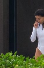 EVA LONGORIA in a White Swimsuit in Cabo San Lucas 08/25/2020