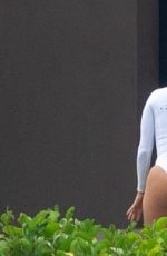 EVA LONGORIA in a White Swimsuit in Cabo San Lucas 08/25/2020