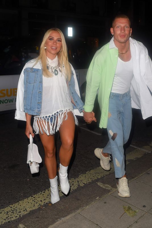 GABBY ALLEN and Brandon Myers Night Out in London 08/21/2020