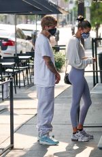 HAILEY and Justin BIEBER Waiting in Line at a Breakfast Joint in West Hollywood 08/20/2020