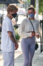 HAILEY and Justin BIEBER Waiting in Line at a Breakfast Joint in West Hollywood 08/20/2020