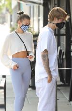 HAILEY and Justin BIEBER Waiting in Line at a Breakfast Joint in West Hollywood 08/20/2020