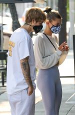 HAILEY and Justin BIEBER Waiting in Line at a Breakfast Joint in West Hollywood 08/20/2020