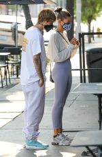 HAILEY and Justin BIEBER Waiting in Line at a Breakfast Joint in West Hollywood 08/20/2020