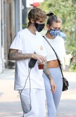 HAILEY and Justin BIEBER Waiting in Line at a Breakfast Joint in West Hollywood 08/20/2020