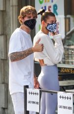 HAILEY and Justin BIEBER Waiting in Line at a Breakfast Joint in West Hollywood 08/20/2020
