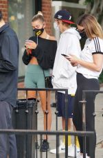 HAILEY and Justin BIEBER Waiting in Line for a Table in West Hollywood 08/17/2020