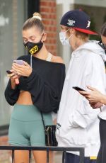HAILEY and Justin BIEBER Waiting in Line for a Table in West Hollywood 08/17/2020
