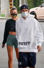 HAILEY and Justin BIEBER Waiting in Line for a Table in West Hollywood 08/17/2020