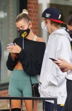 HAILEY and Justin BIEBER Waiting in Line for a Table in West Hollywood 08/17/2020