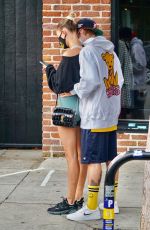 HAILEY and Justin BIEBER Waiting in Line for a Table in West Hollywood 08/17/2020