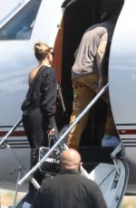 HAILEY and justine BIEBER Boarding a Private Jet in Los Angeles 08/28/2020