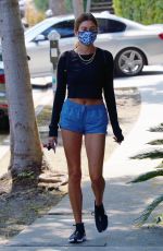 HAILEY BIEBER in SHorts Out to Lunch in West Hollywood 08/25/2020