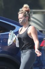 HILARY DUFF Leaves a Starbucks in Los Angeles 08/25/2020