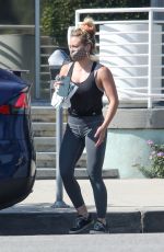 HILARY DUFF Leaves a Starbucks in Los Angeles 08/25/2020