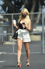 HOLLY MADISON Arrives at a Studio in Los Angeles 08/24/2020