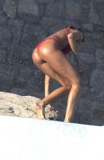 IIZABEL GOULART in a Red Bikini at Her Hotel in Greece 08/13/2020