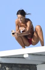 IIZABEL GOULART in a Red Bikini at Her Hotel in Greece 08/13/2020