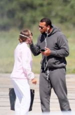 JENNIFER LOPEZ and Alex Rodriguez at a Private Airport in New York 08/30/2020