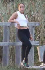 JENNIFER LOPEZ Out on the Beach in Hamptons 08/14/2020