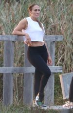JENNIFER LOPEZ Out on the Beach in Hamptons 08/14/2020