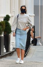 KATIE HOLMES Out and About in New York 08/19/2020