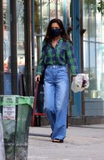 KATIE HOLMES Out Shopping Flowers in New York 08/18/2020
