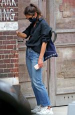 KATIE HOLMES Wearing a Mask Out in New York 08/28/2020